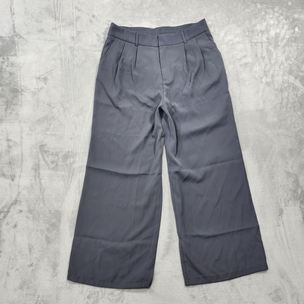 Sarin Mathews Pants Womens XL Gray High Rise Pleated Wide Leg Dress Office